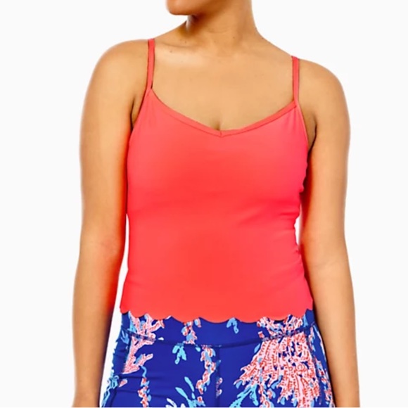 Lilly Pulitzer Tops - Lilly Pulitzer Cassis Luxletic Scalloped Tank